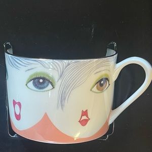 Vintage New Nordstrom Ruben Toledo Surrealist Cup and Saucer Set 1990s NIB